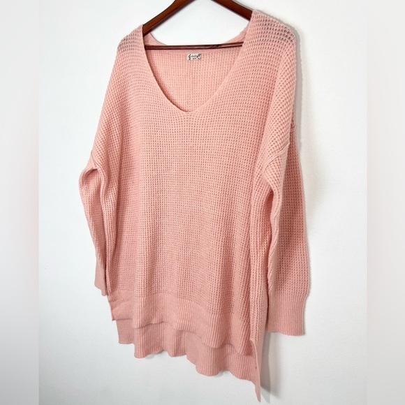 Free People Intimately Free C.O.M.F.Y.
Waffle Knit V-Neck Oversized Sweater - Picture 4 of 14